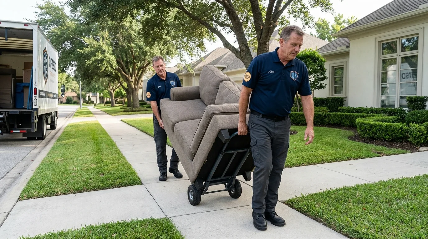 Local residential moving crew loading furniture in Winnebago, IL