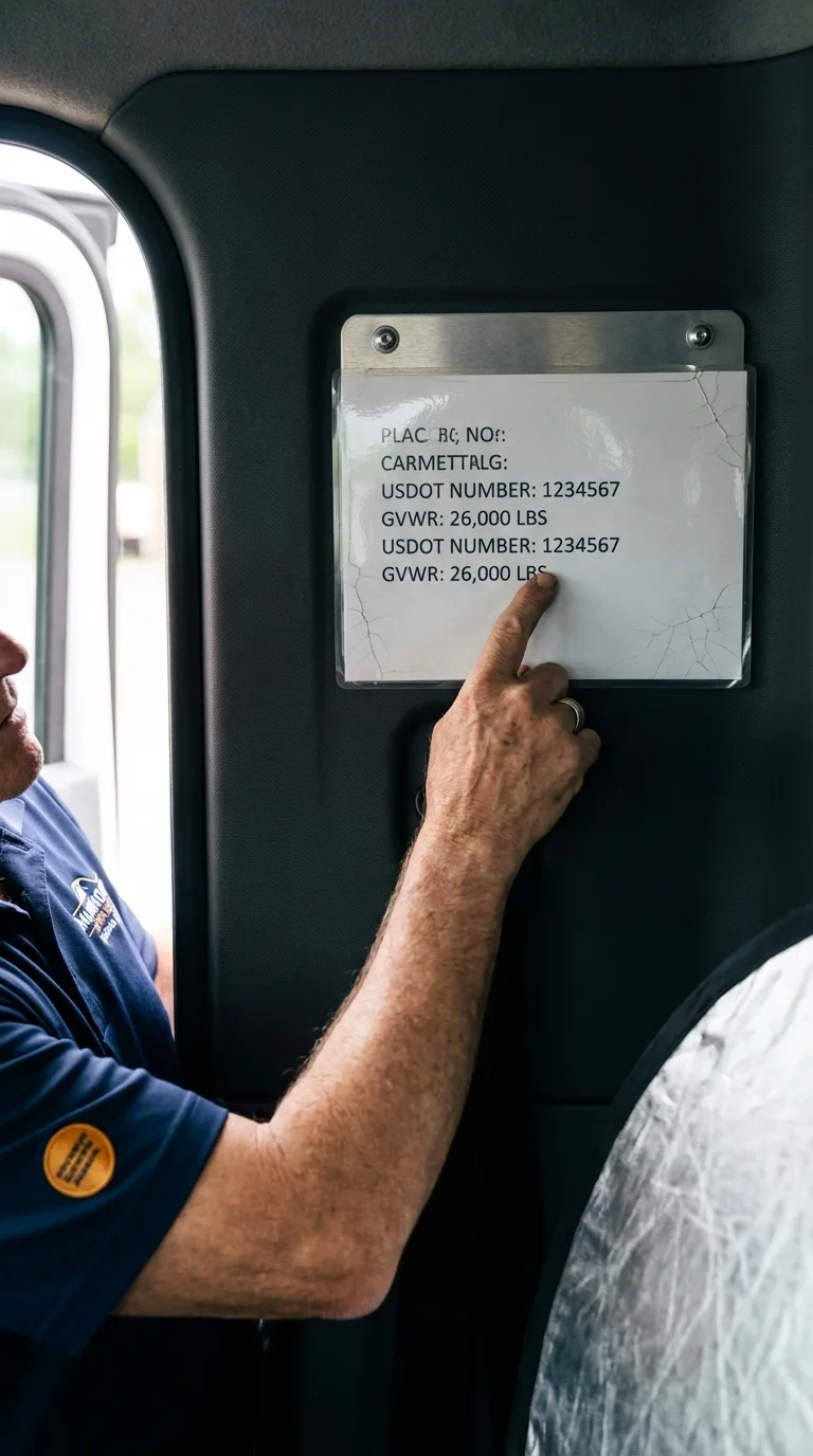 USDOT licensing placard verification in Winnebago
